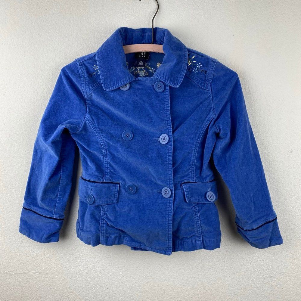 Gap Kids Blue Brushed Corduroy Girls Jacket M 7/8